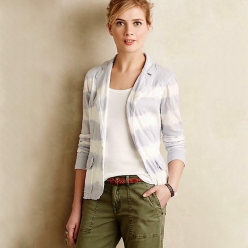 Anthropologie Lilka Cotton Tie Dye Banded Blazer